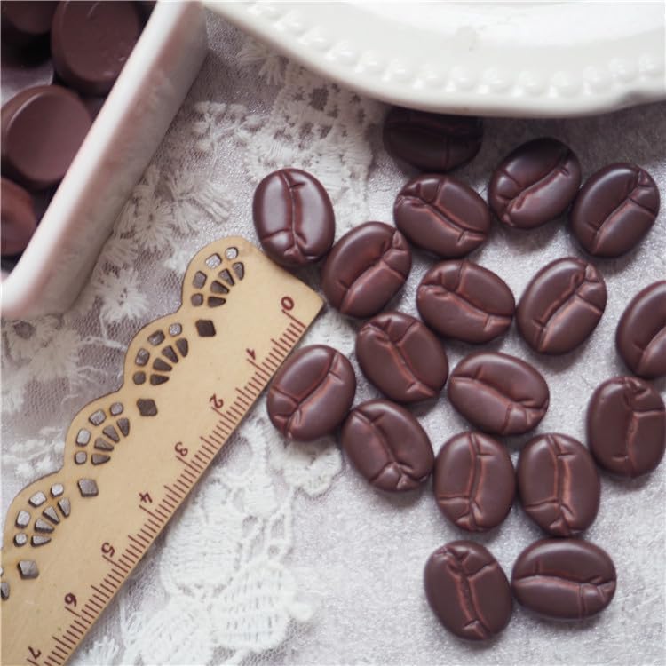 Miniatura 4 de Rgontar 50 piezas de resina de granos de café de simulación mini decoración de granos de café