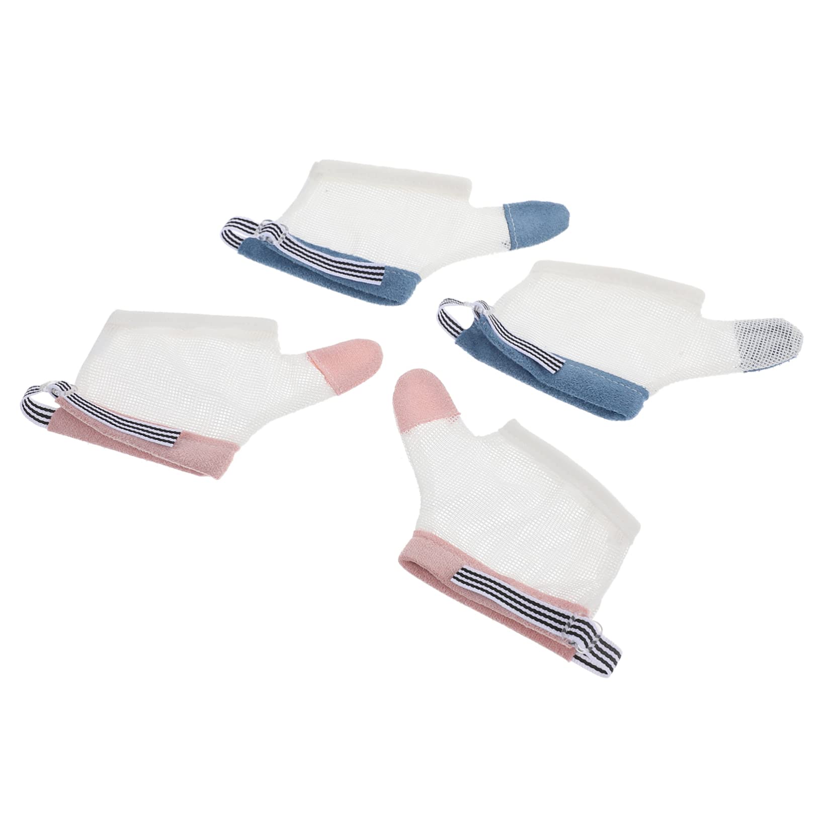 Fingerlutschhandschuhe 2 Paar aus Nylon für Babys und Kleinkinder Weiß