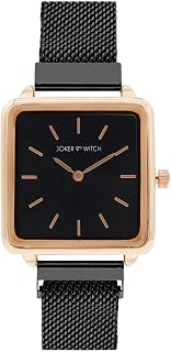 Joker & Witch Vintage 28mm Black Dial 14mm Black Stainless Steel Watch for Women Price In India