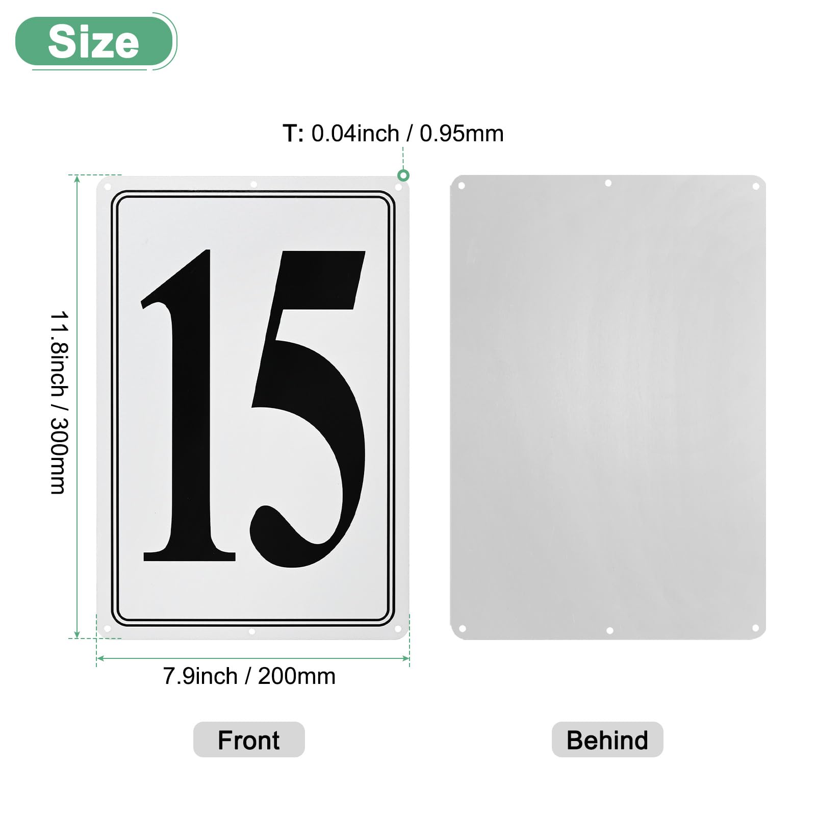 M METERXITY Aluminum Number Sign 15, 11.8 Inch House Numbers and Metal Letters, Parking Spot Letter Signs - Image 3
