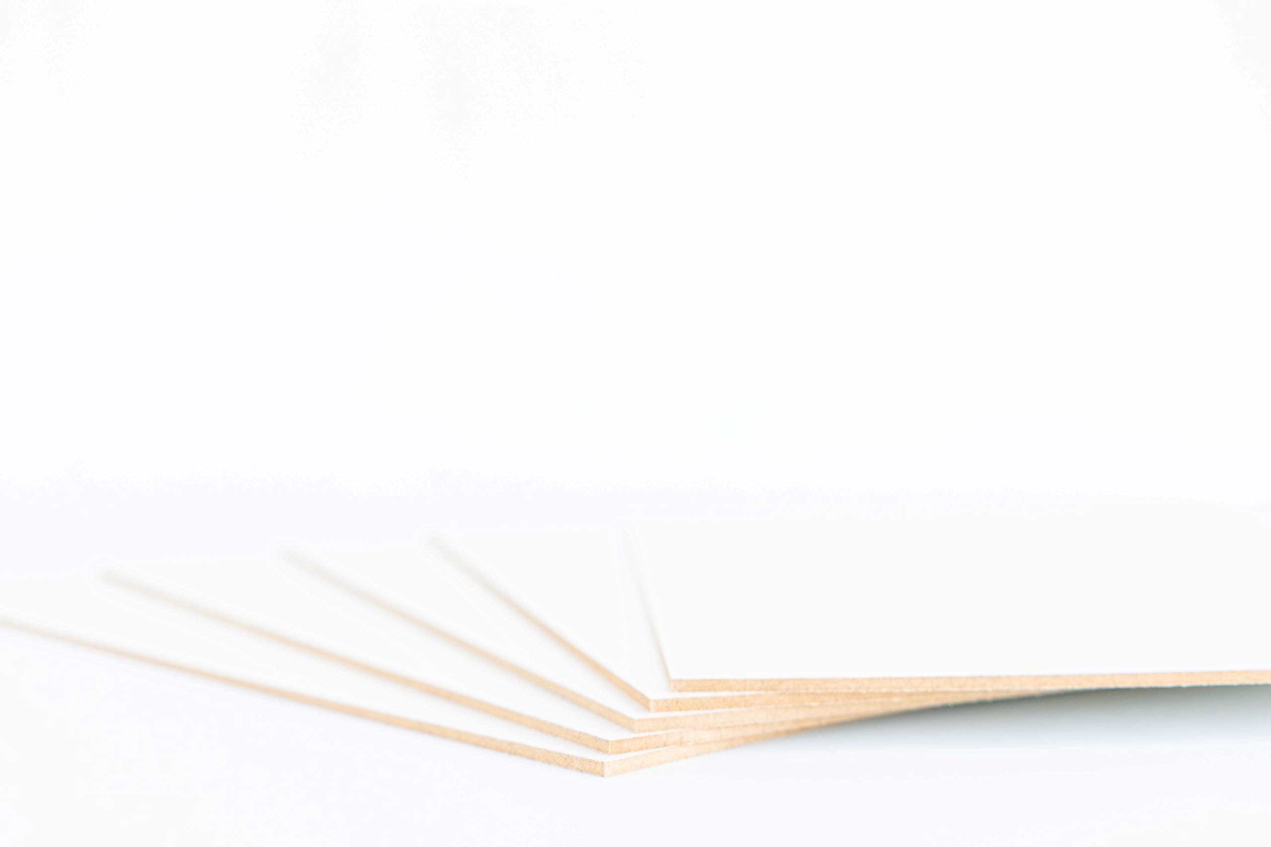 Tableros de Madera blanca de 3MM. Tamaños Disponibles A0, A1, A2, A3, A4, A5 (a Elegir), Soporte para Dibujo, Marcos, Manualidades, Decoración, Láser, Pirograbado, Pintura (A4 (5 piezas))