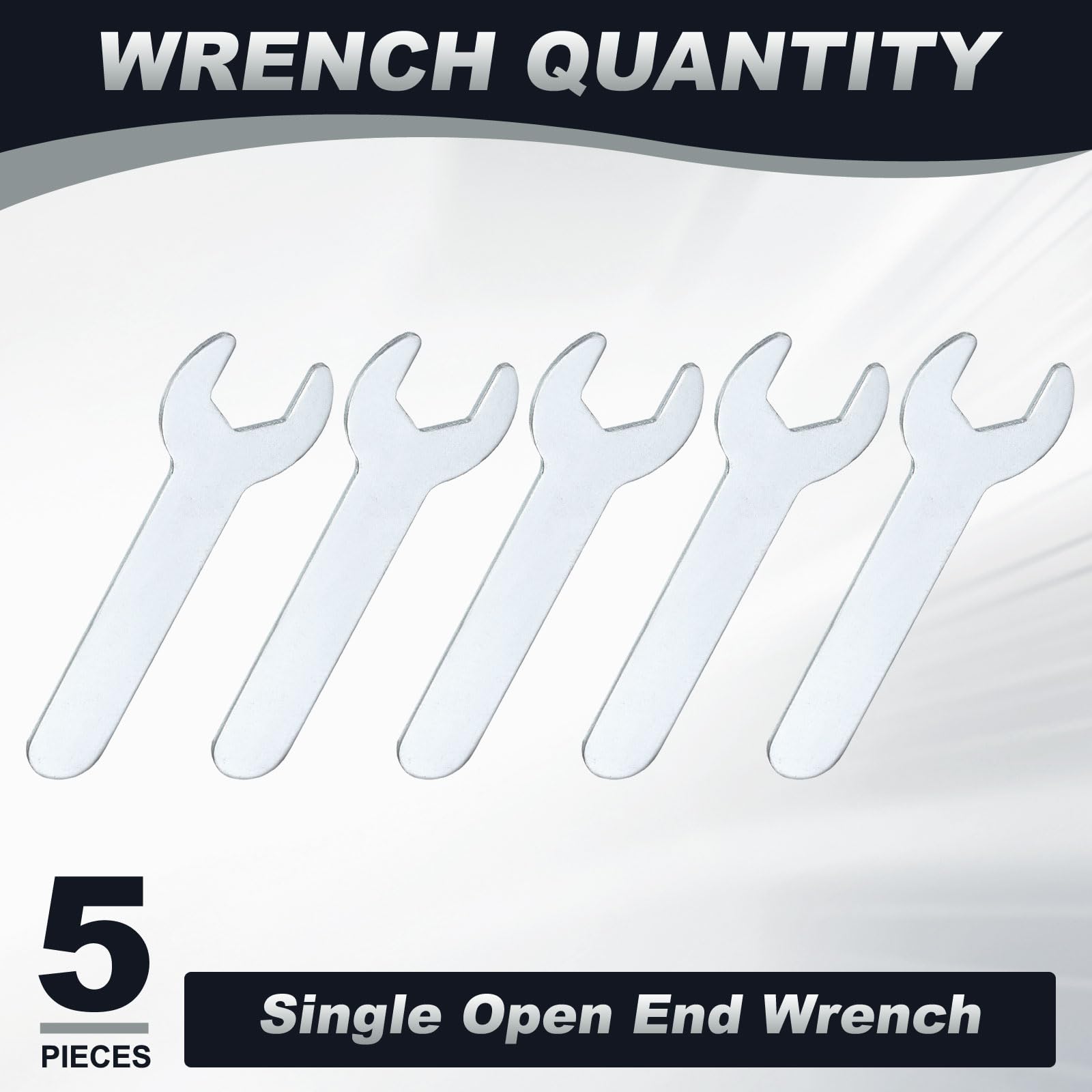 HARFINGTON Super Thin Open End Wrench – 13mm Metric, 70mm Length, 2mm Thick, Lightweight U-Shaped Spanner, 5-Pack