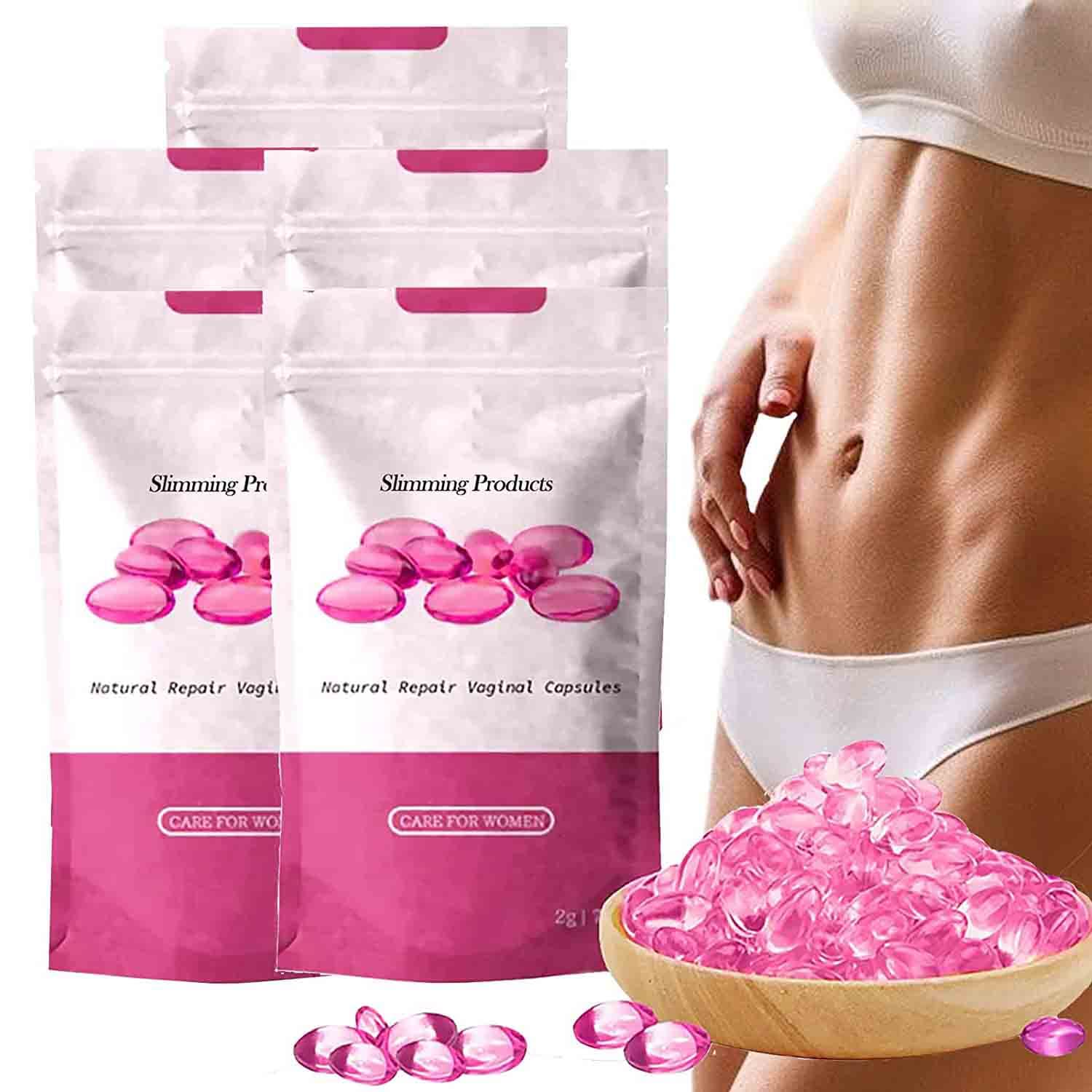 Weabet Instant Anti-Itch Detox Products, Capsulas, Firming Repair & Pink and Tender Natural Capsules, Capsulas (5Bag-B)