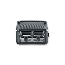 SEVERIN – Raclette grill con 4 padelle con rivestimento antiaderente e funzione click-stow 800 W Nero RG 2360