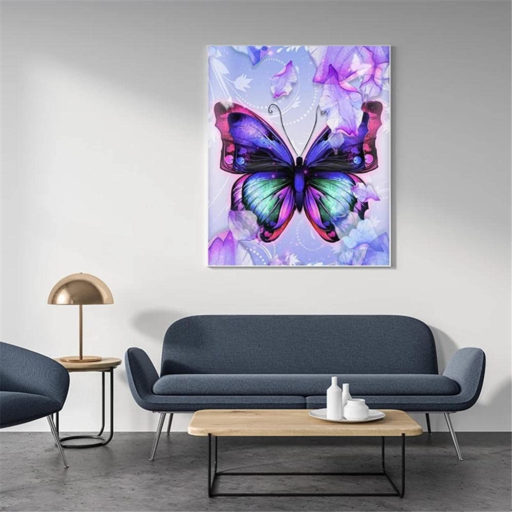 DIY 5D Diamond Painting by Number Zestawy pełne wiertła motyl diamentowy malarstwo mozaika diament hafty ścieg krzyżykowy sztuka wypoczynek kreatywny salon sypialnia dekoracja ścienna okrągła wiertarka, 70x100cm