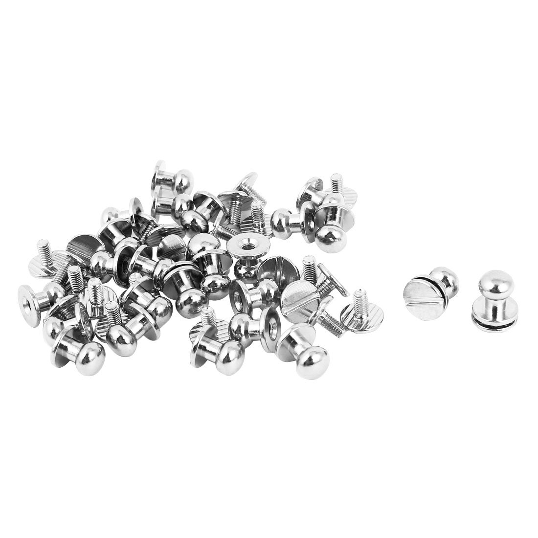 uxcell Bag DIY Leather Belt Craft Metal Round Head Nail Rivet Stud Screwsback Accessories 25PCS