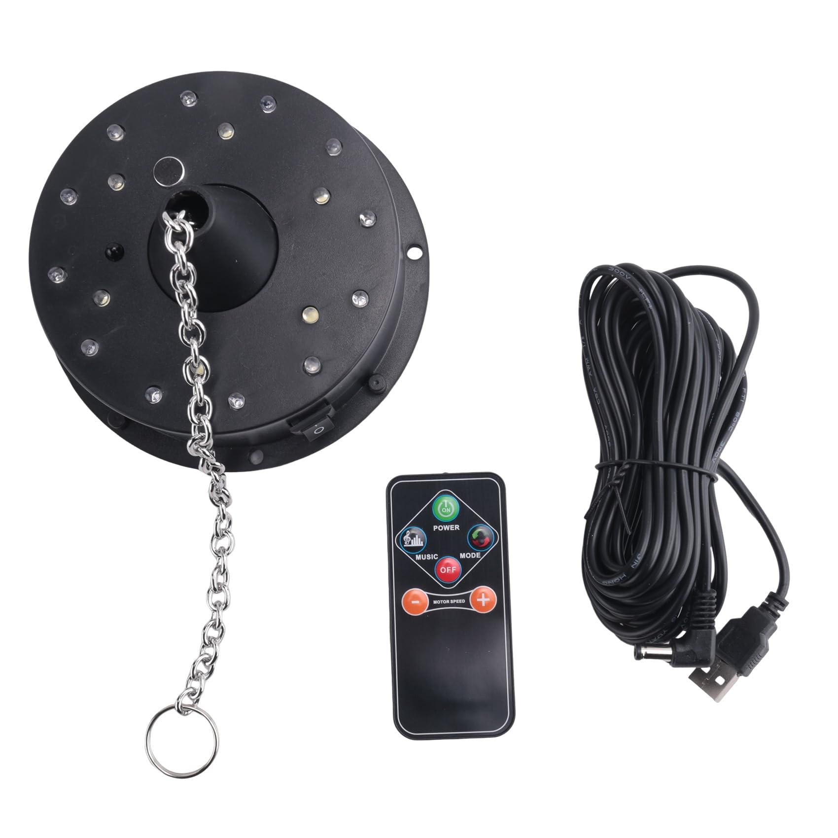 Quzenn Rotating Disco Ball Motor Lights with Remote,18 LEDs for 12 16 20 24inch Mirror Ball Rotator(NotIncludedBall)