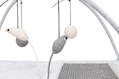 Miniatura 2 de TRIXIE Centro de actividades para gatos junior, juguetes interactivos para gatos, almohadilla para rascar, plegable y fácil de almacenar