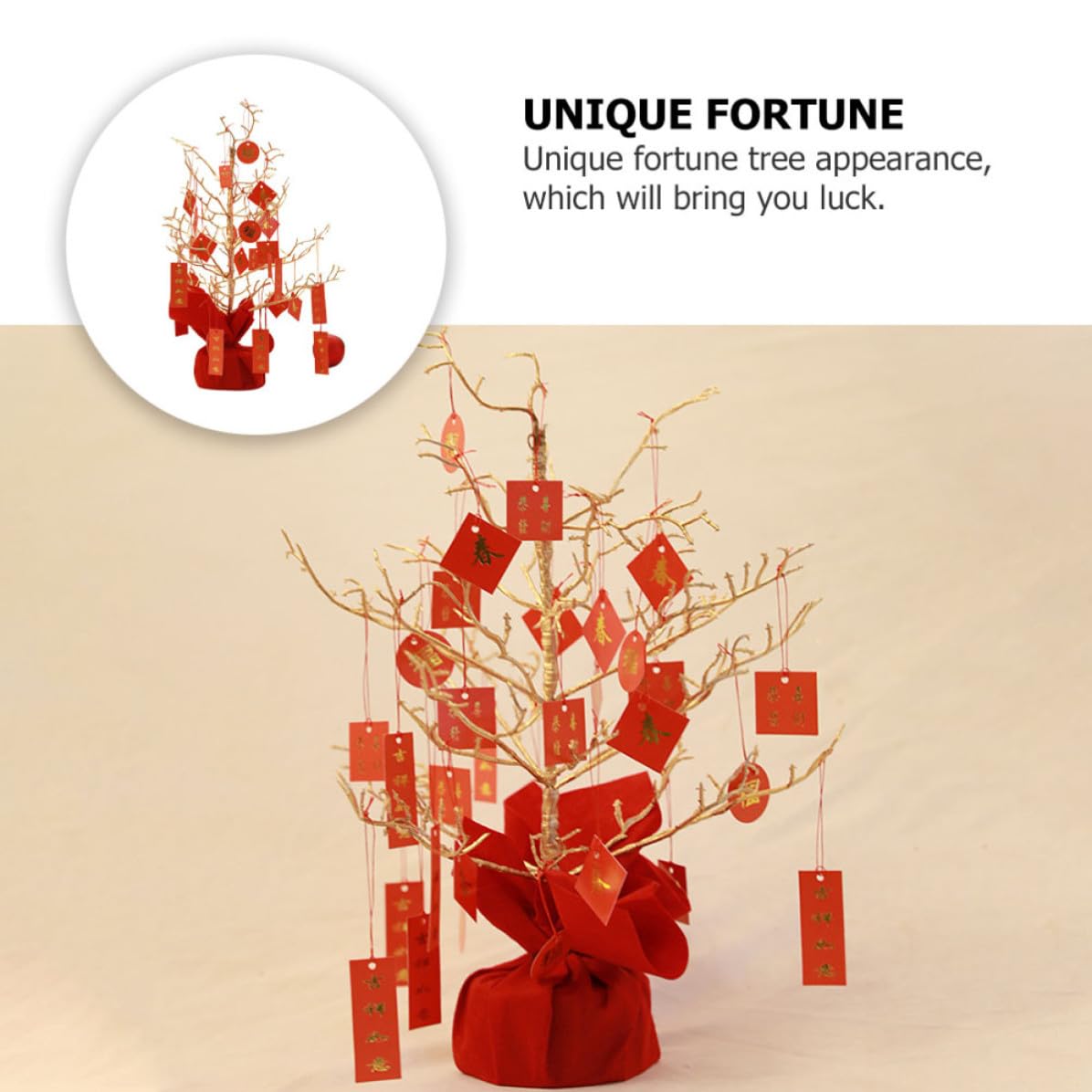 Gatuida 2 Piezas Árbol del Dinero Artificial Rojo de Plástico para