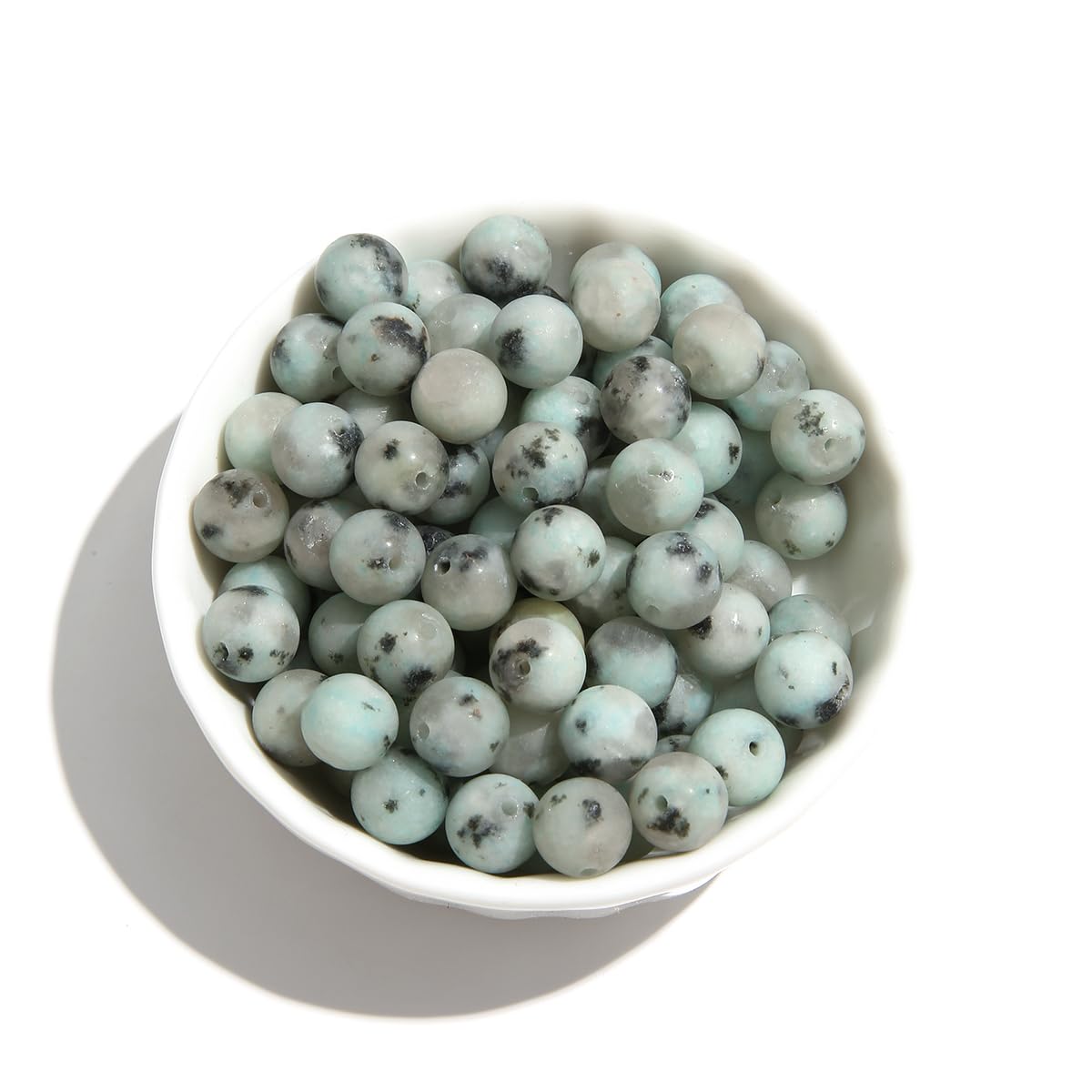Natural Matte Stone Beads 6mm Kiwi Jasper Round Gemstone Beads Spacer Charm Energy Healing Beads DIY for Bracelet Necklace Earrings Jewelry Making