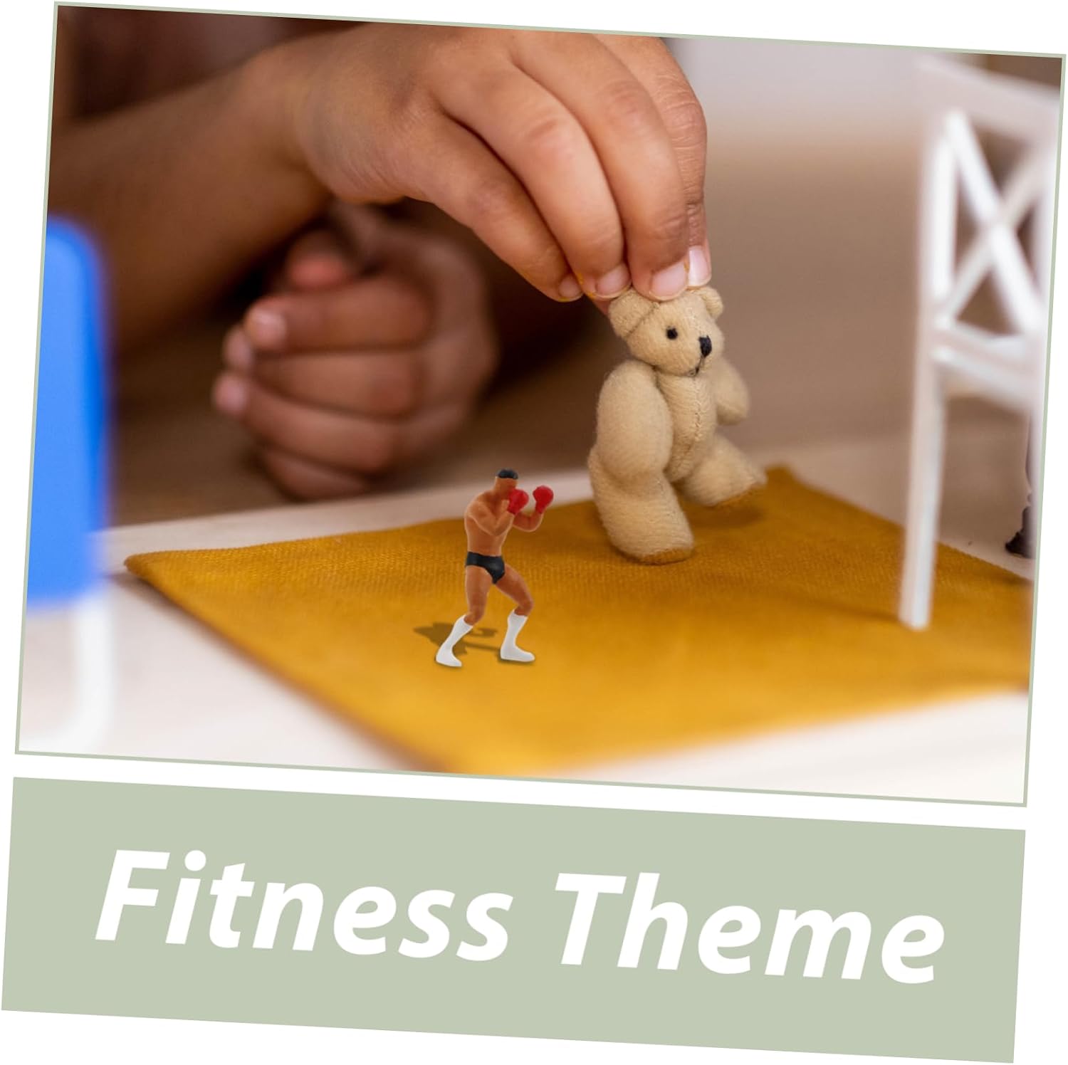 Kisangel Miniature Boxing Figures Scale Realistic Tiny People Figurines for Model Train Accessories and Sand Tray Decor Exclusive Collectible Sports Diorama Figure