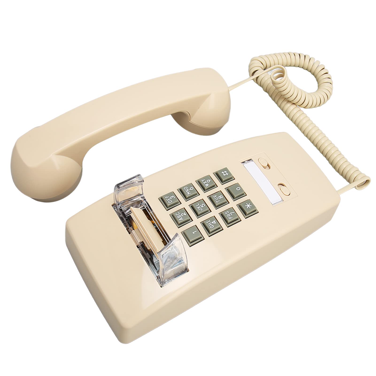 Telefono da Parete, Telefono Classico con Filo Montato a Parete con Suoneria Meccanica Forte e Controllo del Volume del Ricevitore, Telefoni con Filo per Anziani e Non Udenti