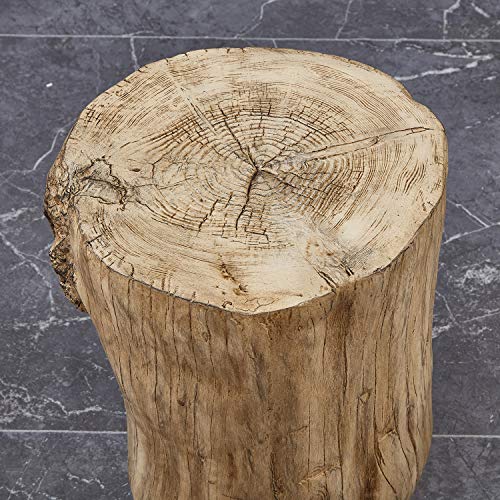 Ball-Cast-Faux-Wood-Tree-Stump-Stool-MgO-Accent-Side-End-Table-Concrete-Garden-Stool-1694H-Natural