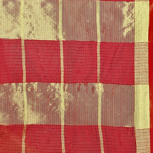 Image of StyleScope Women's Kota Doria Cotton Zari Checks Manipuri Saree With Unstitched Blouse Piece (Malanng)