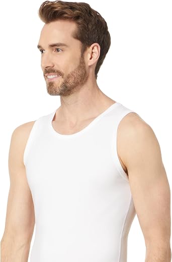 SPANX Mens Sculpt Cotton Spandex Tank - Mens Base Layer Tank - Flattering Daily Support - Breathable & Moisture-Wicking