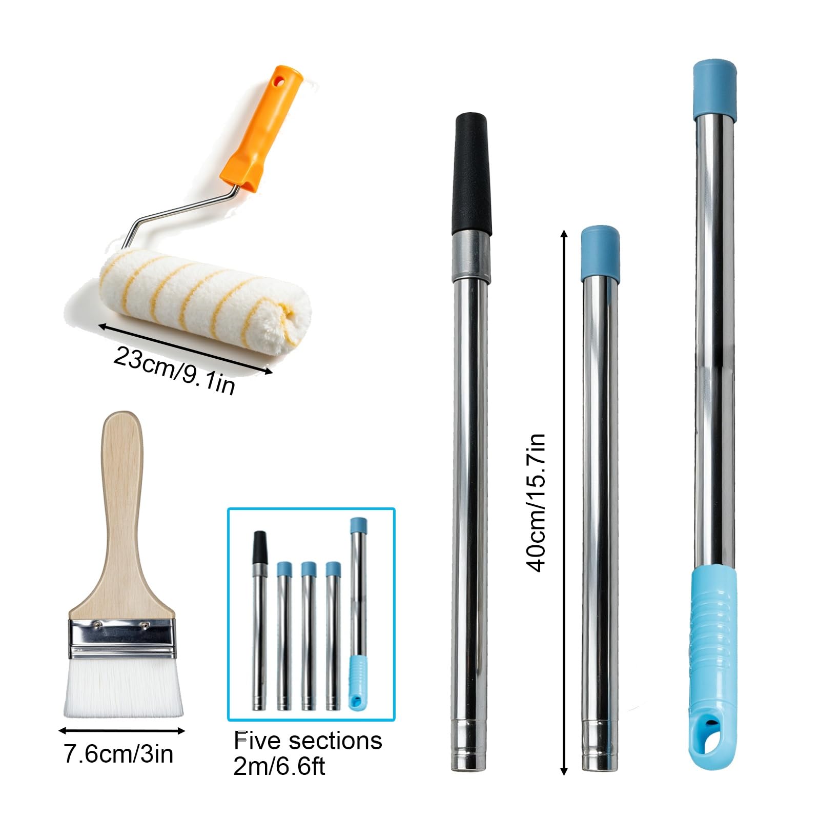 Perche Télescopique Inox, Perche Rallonge Multi-sections