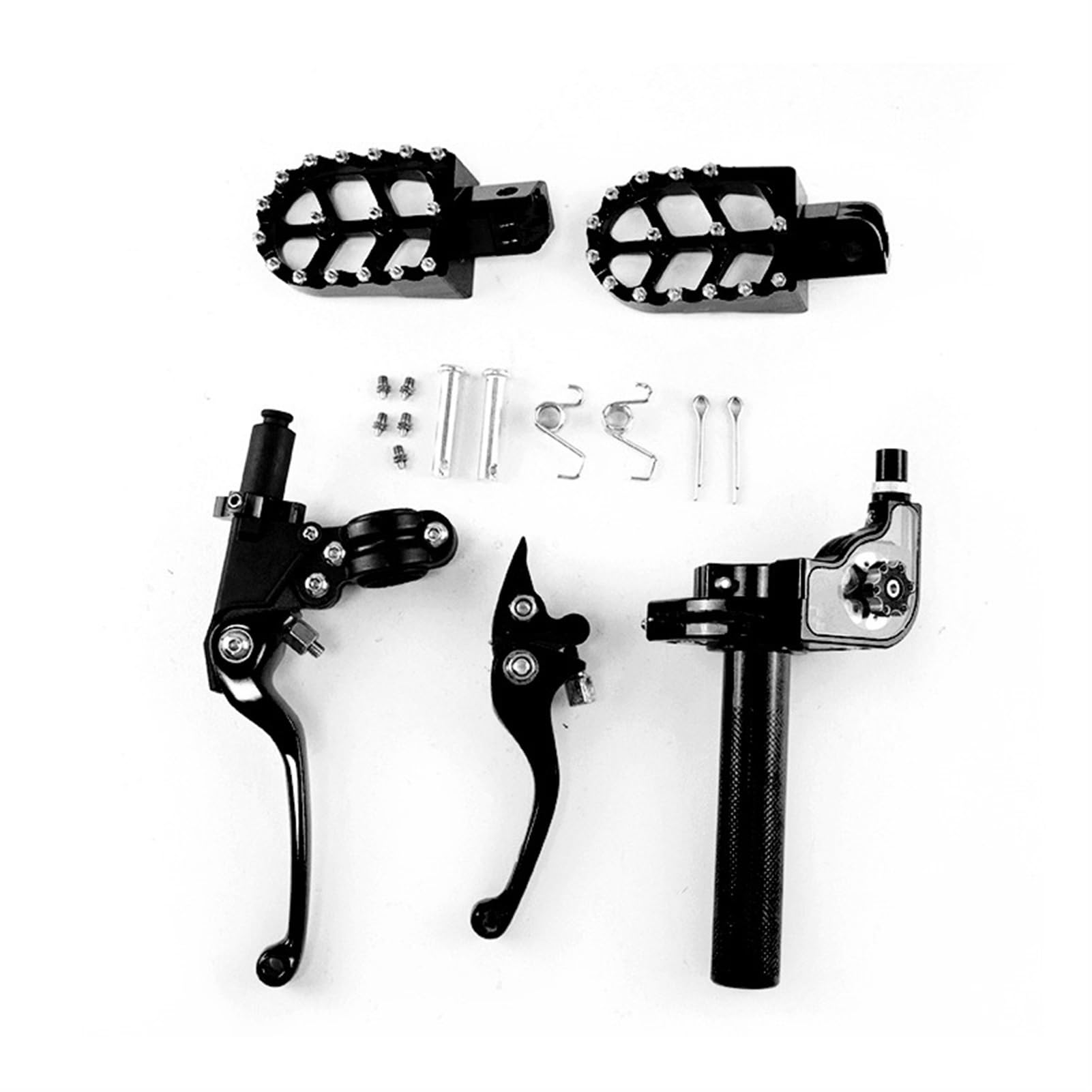 for Moto Fuoristrada 22mm Acceleratore da Corsa Manopole acceleratore Manubrio Pedane Pedali Pioli Frizione Maniglia del Freno Leva del Tamburo(Black)