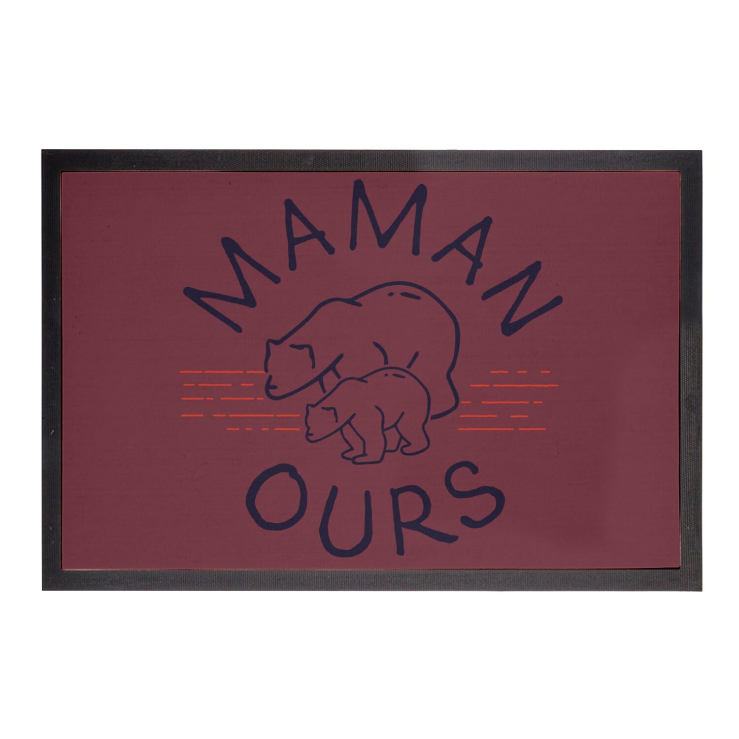 Paillasson rouge Maman Ours 75x50cm tapis de sol d'entrée pour la maison