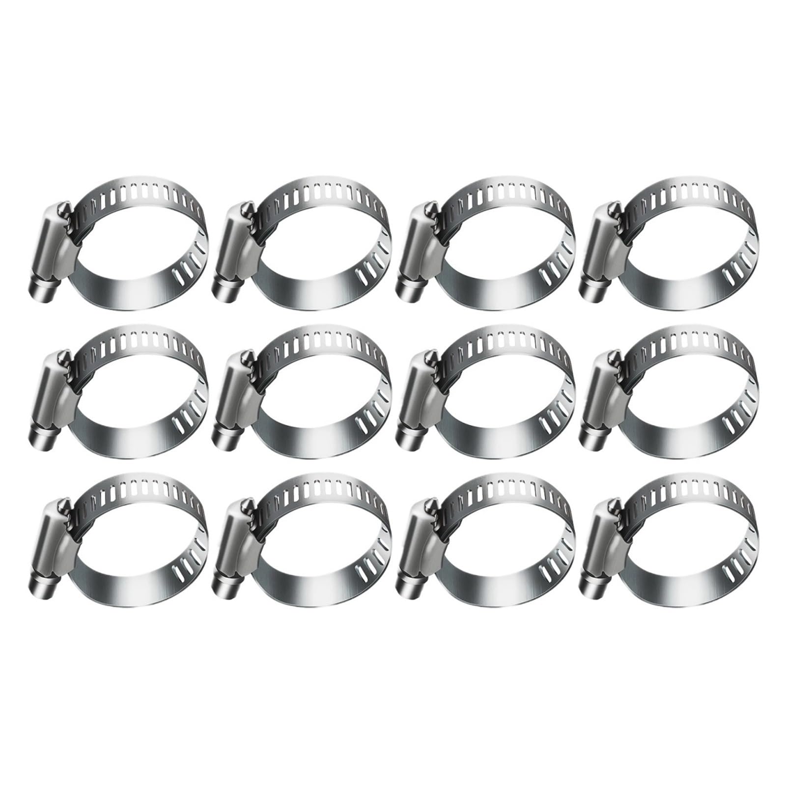 Nodrest 27-51Mm-12Pcs 12/15/30Pcs Hose Clamps Stainless Steel Adjustable Worm Geartool For Water Pipe Plumbing Fuel Line Intercooler