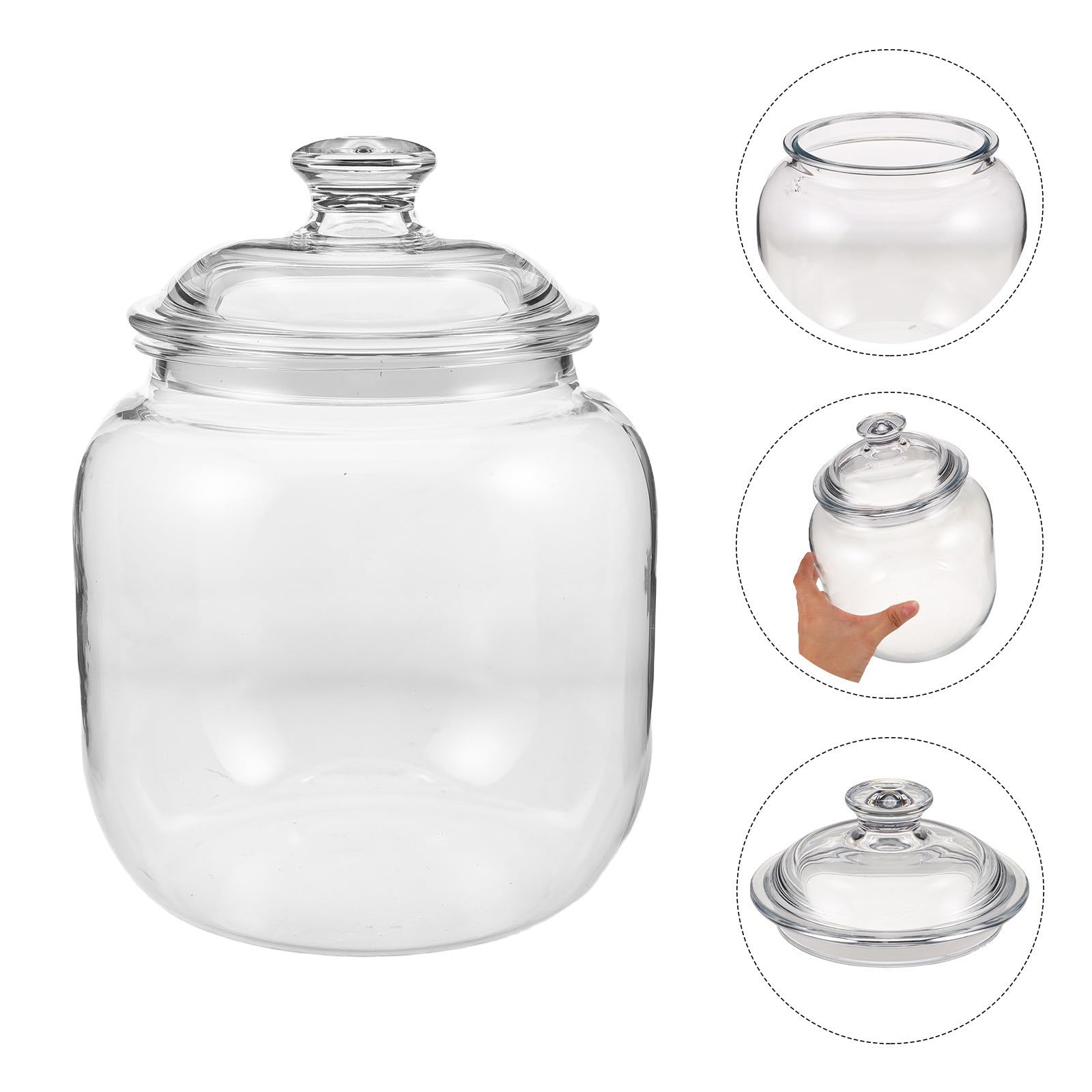 Tarro de Comida de Plástico Transparente de 3.7 L con Tapa Hermética para Almacenamiento de Alimentos Secos y Organización de Despensa