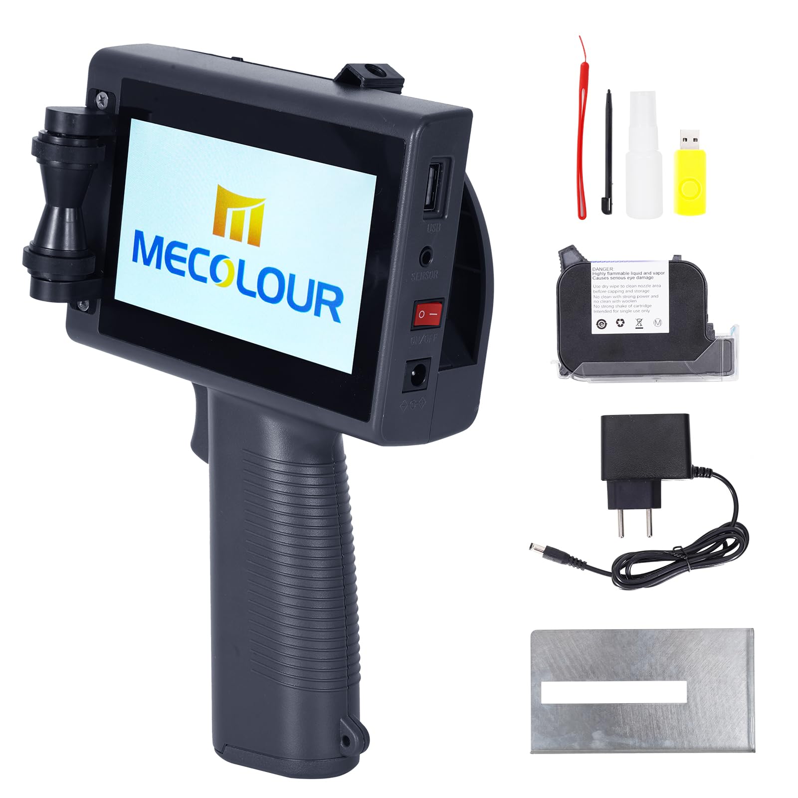MECOLOUR Handheld Inkjet Printer Gun for Flat and Curved Surface with 4.3 Inch Touch Screen-image-11