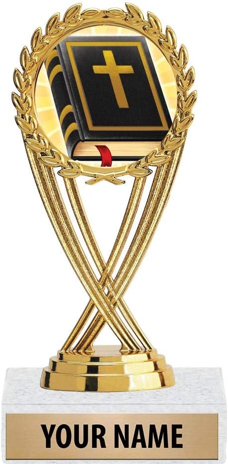 Crown Awards 5.5" Gold Bible Trophies, Custom Olympia Bible Trophy Award Prime