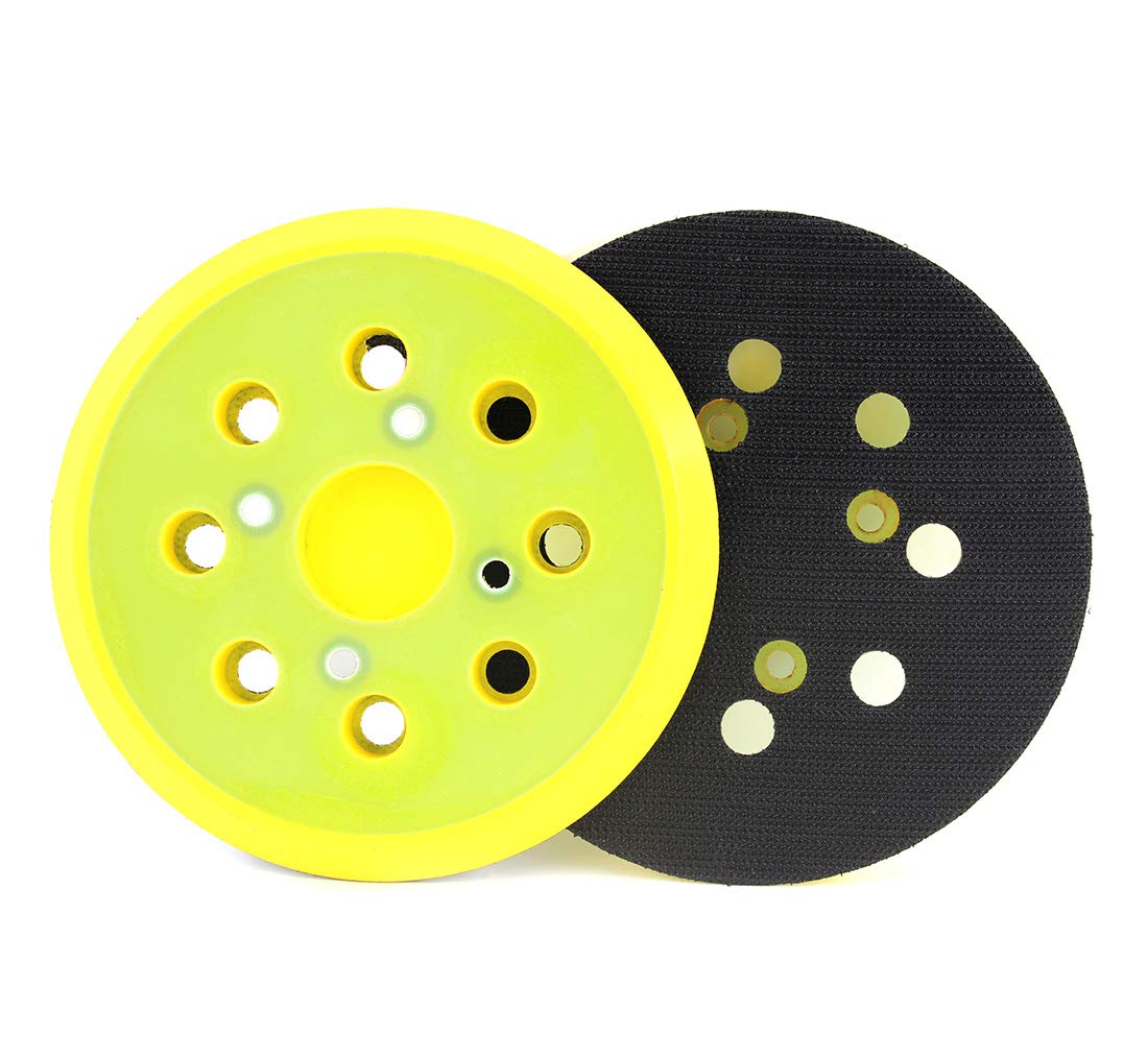 5" Hook and Loop Backing Sanding Pad with 8 Hole for Woodworking Polishing Grinding (2-pcs)