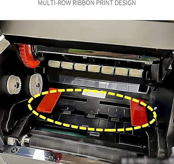 Satin Ribbon Printing Machine, 4 Row Digital Ribbon Printer with Ribbon Holder,Stamping Printing Machine for Gift Wrapping, 12-20mm Width, 150MM/S, Printing Resolution: 200 DPI