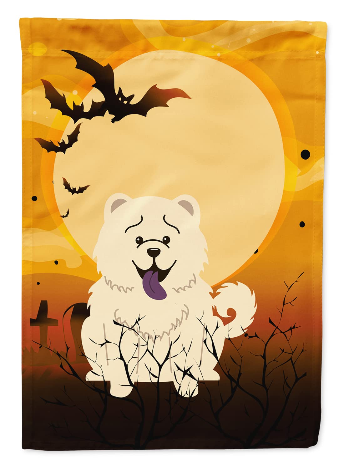 Chow Chow Blanc drapeau de jardin Halloween Caroline's Treasures BB4406GF
