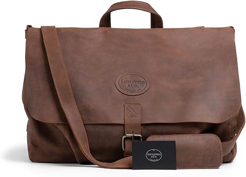 Miniatura 6 de Littlefield & Co., Bolso portador de correo con correa ajustable para el hombro, bolsa de mensajero, maletín grande, bolsa cruzada para hombre,