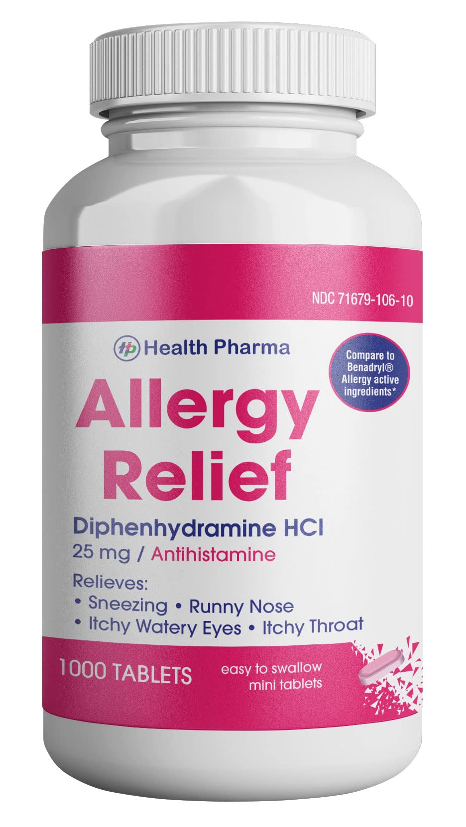 Health Pharma Allergy Relief Medicine Antihistamine Diphenhydramine