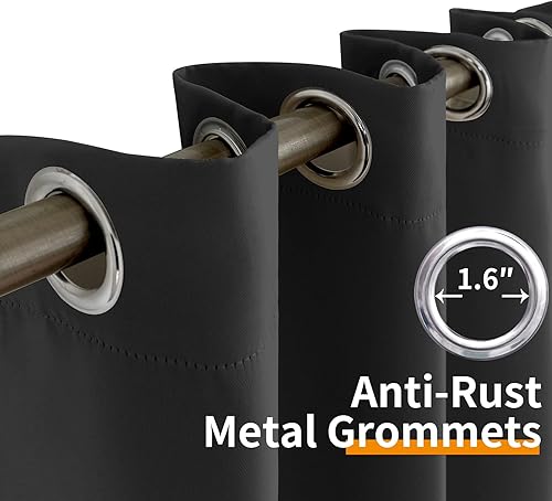 Miniatura 5 de YoungsTex - Cortinas blackout para dormitorio, oficina, comedor y sala, aislamiento térmico, ojales, privacidad, oscurecen la habitación, 2 paneles,