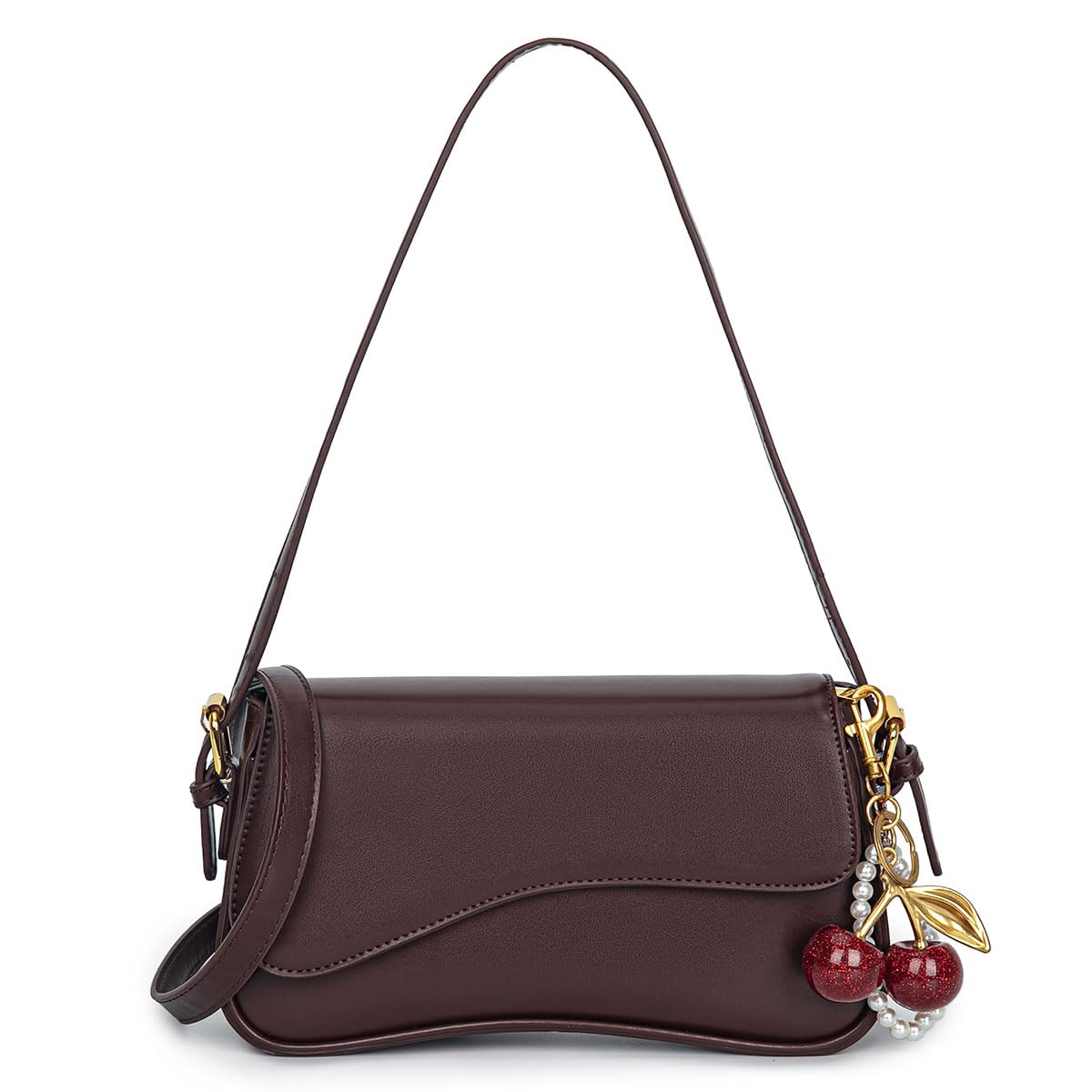 Purse for Women Hobo Bags with Cherry Pendant Crossbody Shoulder Bag