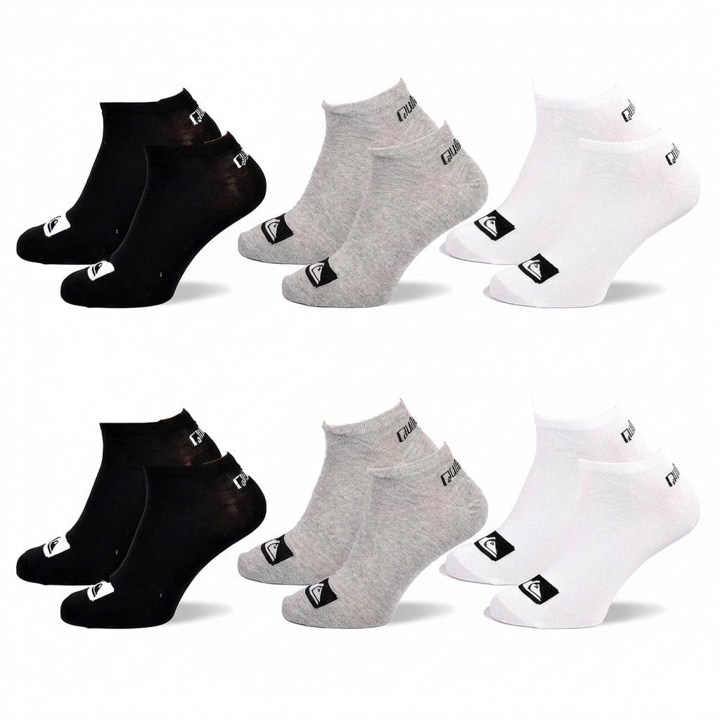 OZABI Quiksilver - Pack de calcetines cortos para hombre, 6 pares deportivos