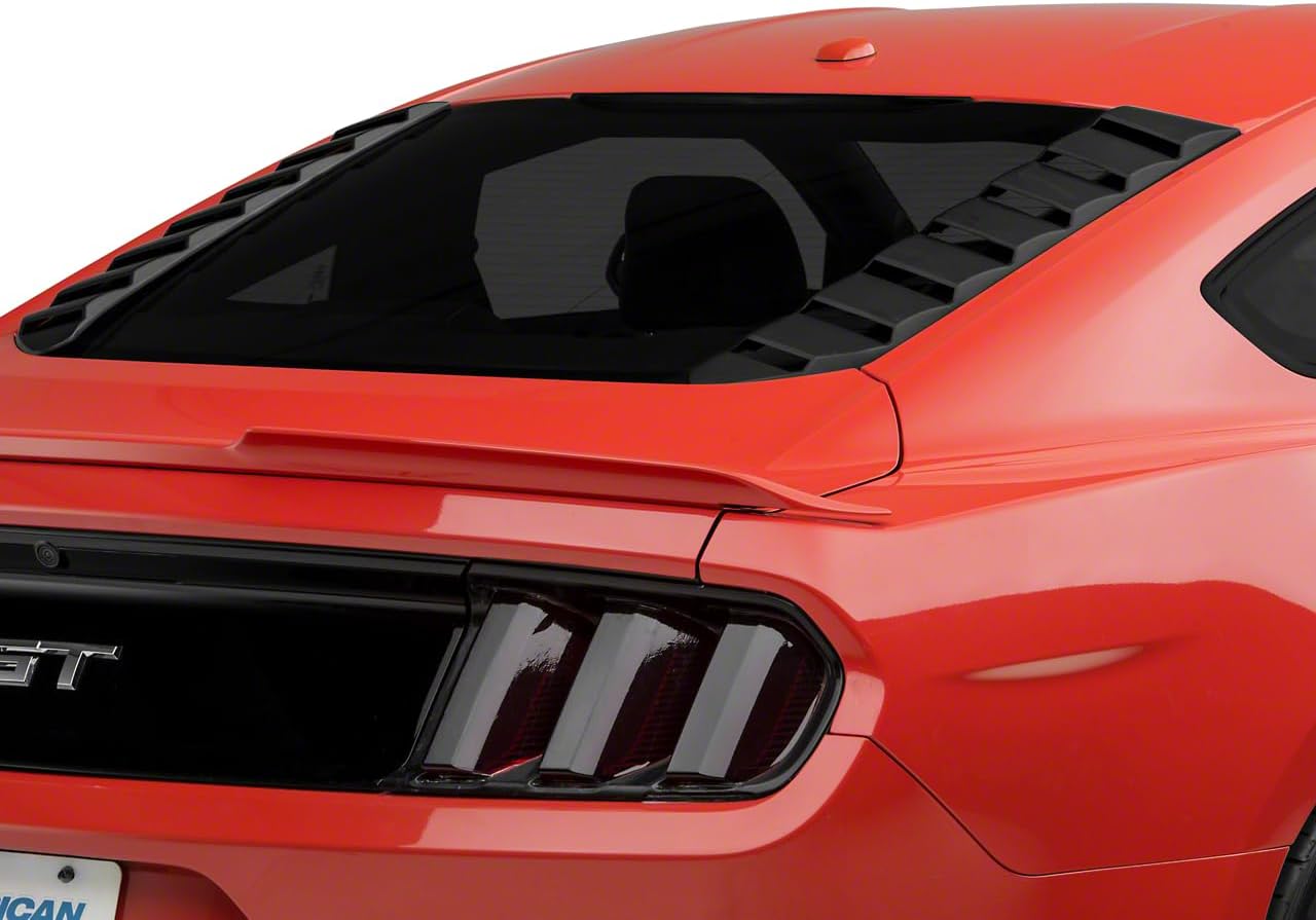 Sport Rear Window Louvers; Matte Black Compatible for 15-25 Mustang Fastback