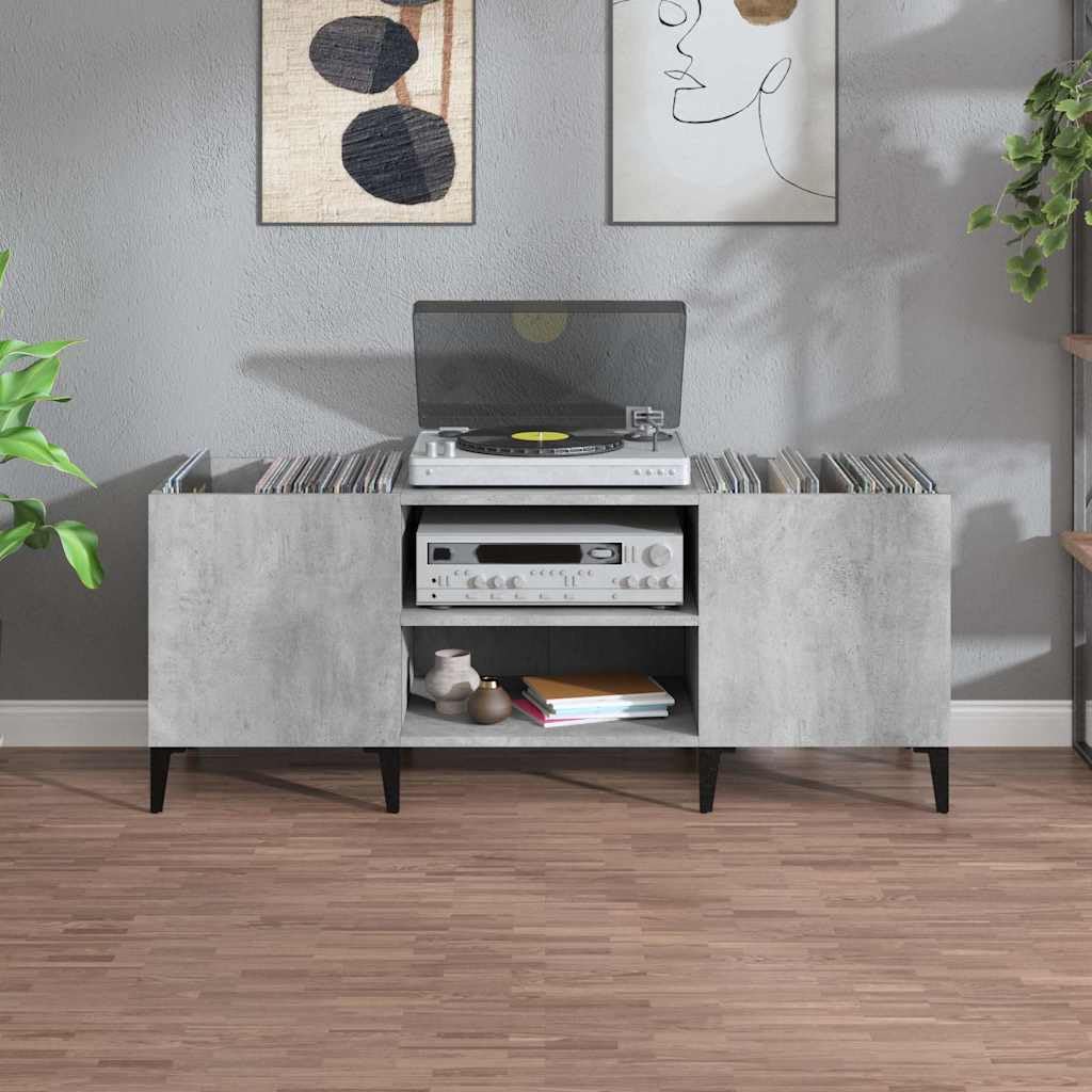 Armadietto per dischi in vinile, 121 x 38 x 48 cm, in legno con gambe in metallo, per LP e dischi in vinile, utilizzabile come mobile per TV o ausilio