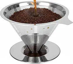 Coador de Café Filtro Inox Reutilizável Sem Papel - Sabor Puro, Sustentável e Prático para o Café Perfeito Todos os Dias – Fácil de Usar e Limpar com malha reforçada - Linha Premium.