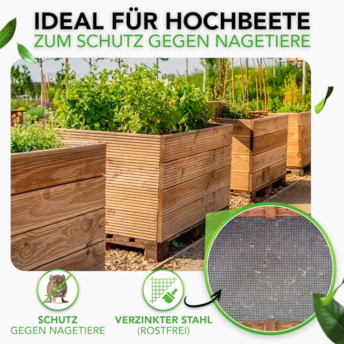 Drahtgitter feinmaschig - 5 x 0,5 Meter - Gitter, Kaninchendraht, Volierendraht, Maschendraht, Maulwurfgitter, Hasendraht Feinmaschig, Maschendrahtzaun 50cm