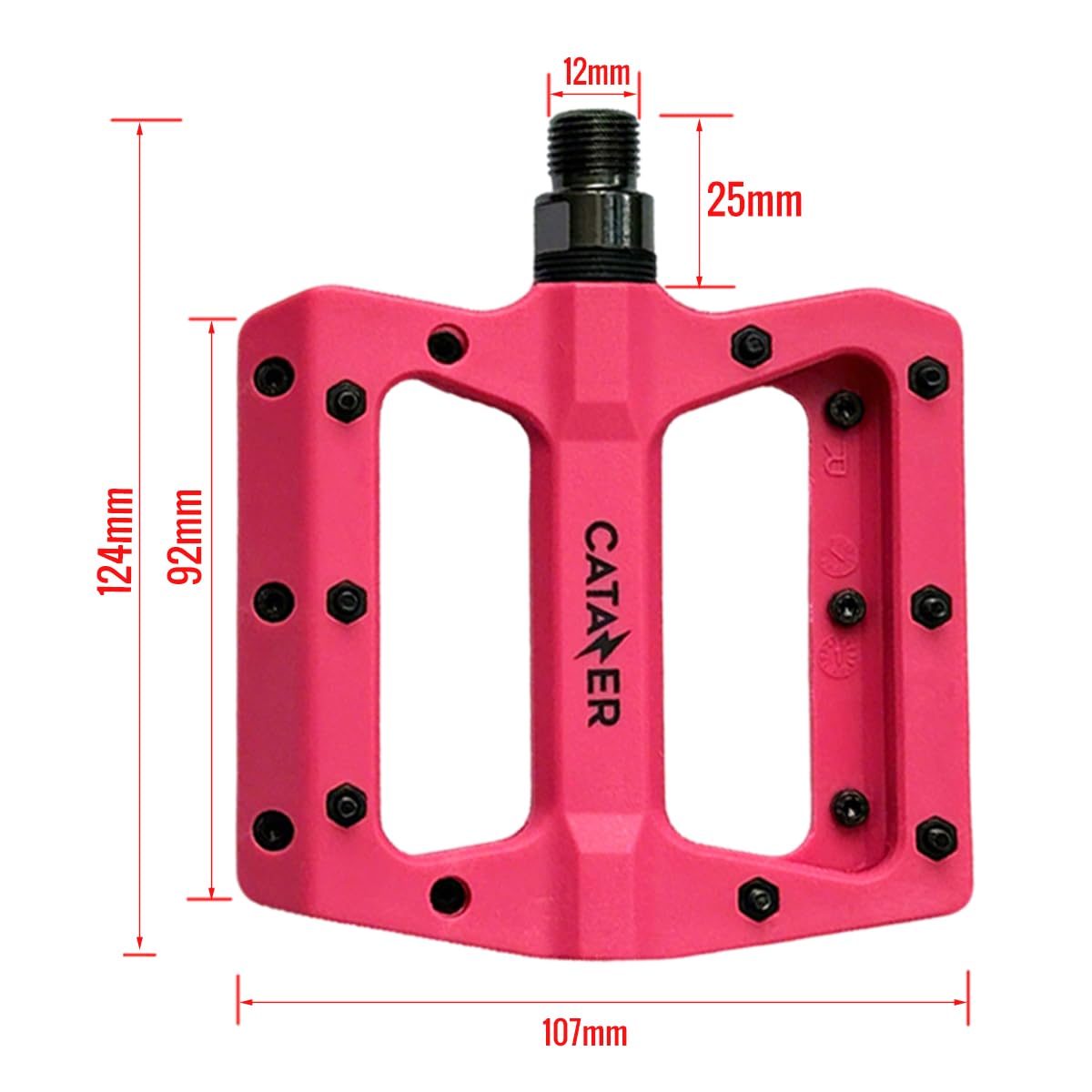 Pedales de bicicleta de montaña, pedales antideslizantes de fibra de nailon con rodamientos sellados, pedal de bicicleta plano ligero para MTB, bicicleta BMX de carretera