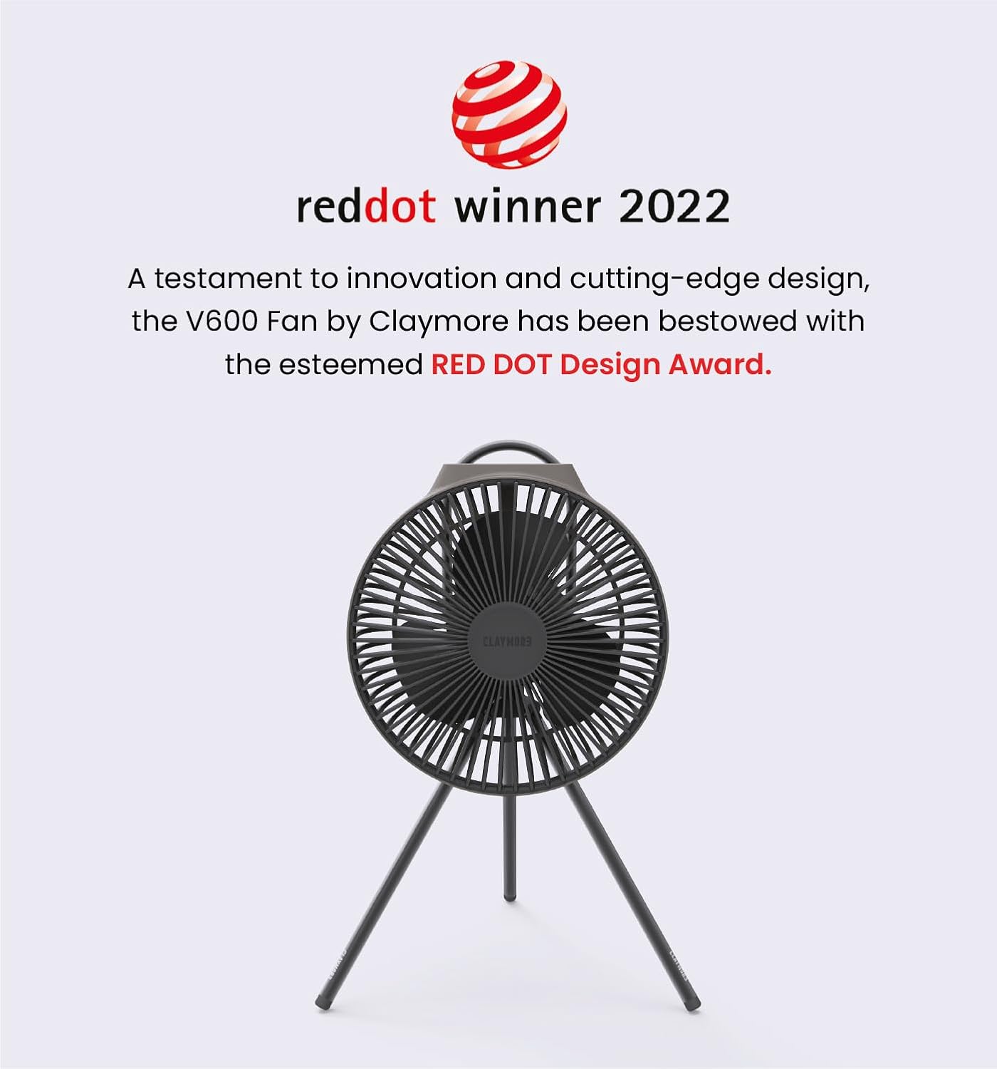 Claymore V600+ Warm Gray Rechargeable Portable Fan – 7,800mAh Battery, 4-Speed BLDC Ultra-Quiet Air Circulator USB-C Charging 32 Hrs Runtime Tripod Mountable Adjustable for Camping, Indoor, Outdoor - Image 3