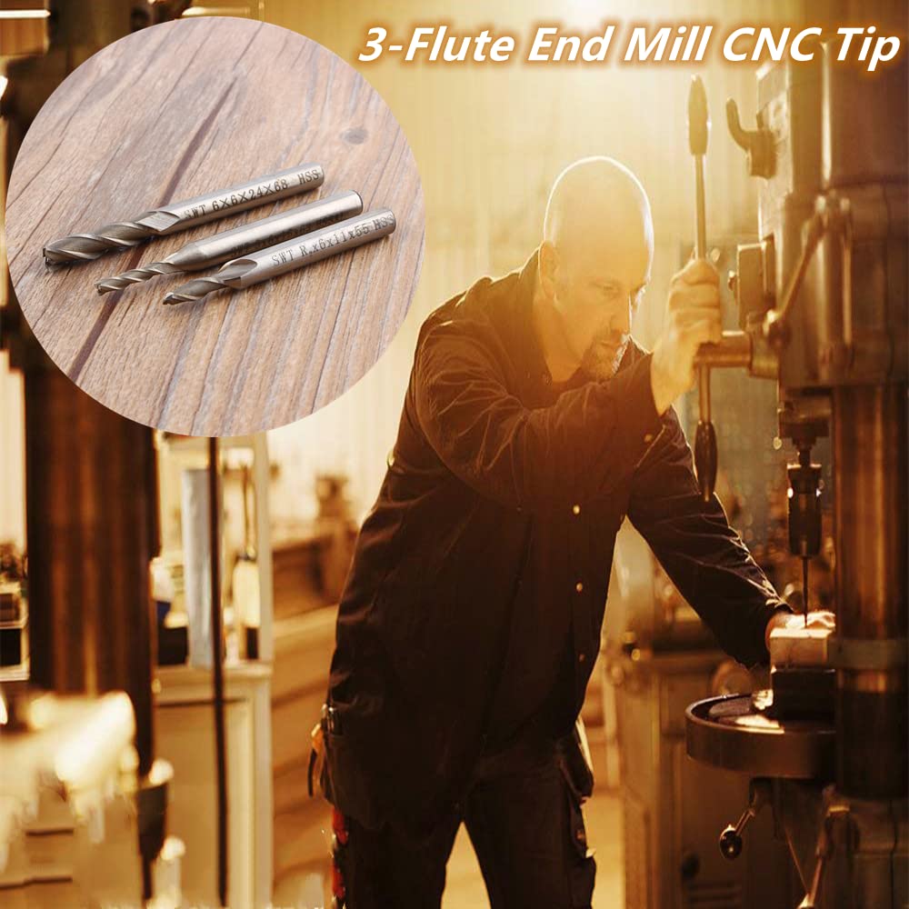 Fresa Frontale HSS A 3 Taglienti – Ø 6 Mm, Codolo 6 Mm – Per Lavorazione Alluminio E Scanalature - 5