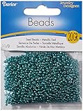Darice Glass Seed Bead, Metallic Teal