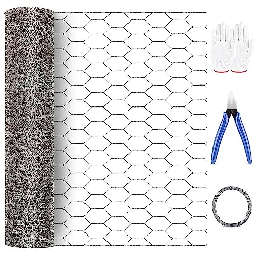 Hühnerdraht Kunststoff 40 Cm X 100 M, Schwarz – Mit 60 Bindebändern, Geflügelzaun, Gartenzaun