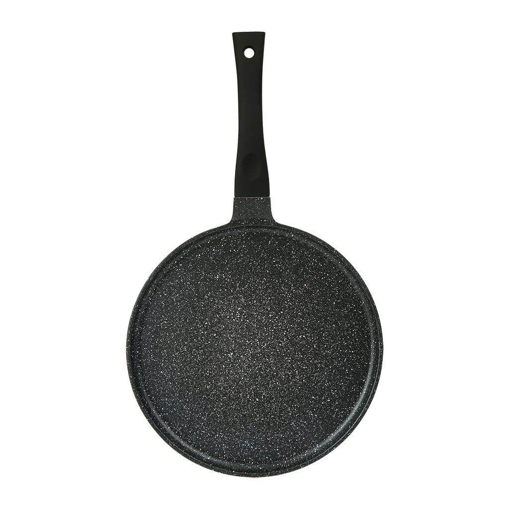 Sitram 714224 Crêpière Fonte d'aluminium Ø 30 cm - Revêtement anti-adhésif sans PFOA Whitford Xylan 2 couches effet pierre - Manche thermorésistant soft touch - Tous feux dont induction