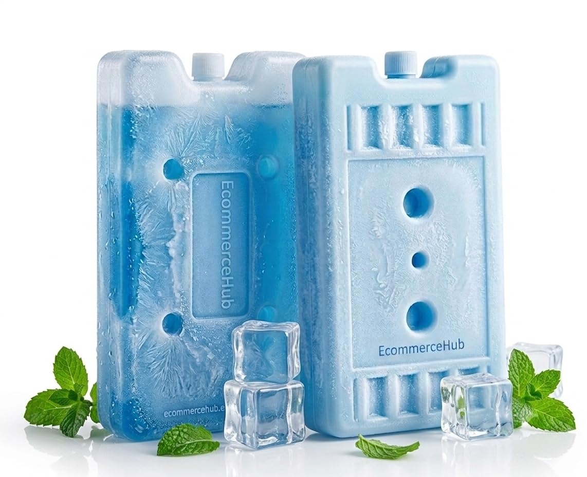 EcommerceHub® Ice Gel Pads Packs,Ice Bag,Sealed and Leak-Proof Packs,Multipurpose Use Ice Gel Pads Blue & Clear Color,2Pcs