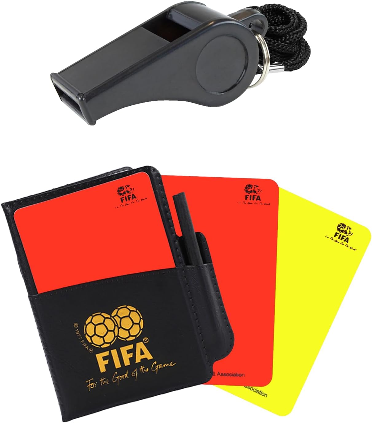 Cegerich Soccer Referee Kit - Soccer Referee Red Yellow Cards & Thickened Priume Plastic Whistle with Lanyard, Loud Crisp Sound Whistle Great for Coach, Ref, Lifeguard, Pet Training, Entertainment