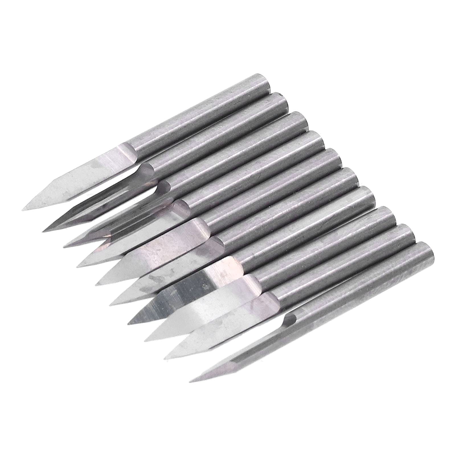 Hyuduo Brocas de Grabado de 10 Piezas, Brocas CNC en V de Acero de Tungsteno con Alta Dureza para Mecanizado de Madera, Plástico, Fibra de Vidrio y PCB (0,2 mm)