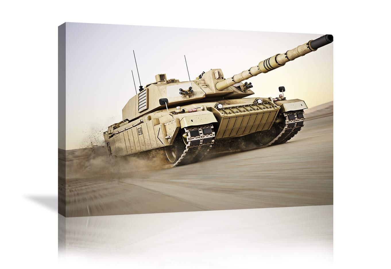 Military Tank Wall Art Tank Poster Prints on Canvas Gallery Wrap Modern Military Wall Decor for Living Room Framed Ready to Hang