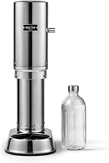 Aarke Carbonator Pro, Sparkling & Carbonation Water Machine, Stainless Steel with Glass Reusable Bottle Volume 800 mL/27 fl oz and CO2 Cylinder (Stainless)