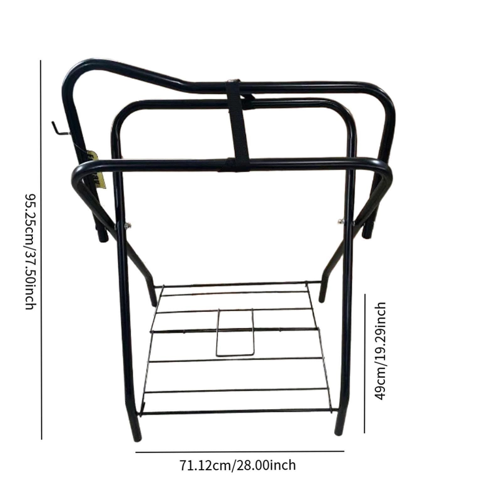 Soporte de Hierro para Silla de Montar en Remolque de Caballos. Permite Guardar Aparejos, Almohadillas Y Accesorios para Jinetes.